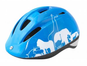 detská cyklistická prilba FORCE FUN ANIMALS modro-biela