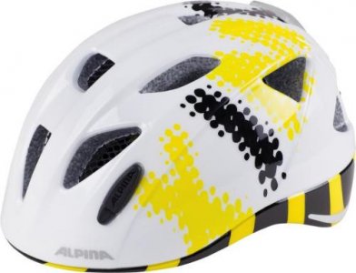 detská cyklistická prilba Alpina Ximo Flash bielo-čierno-žltá