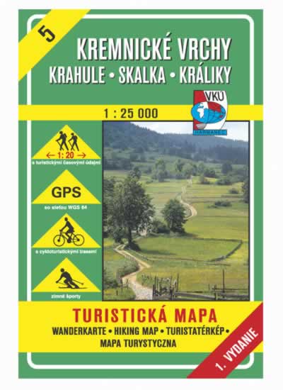 mapa VKÚ TM 5 Kremnické vrchy, Krahule, Skalka, Králiky         - Kliknutím na obrázok zatvorte -